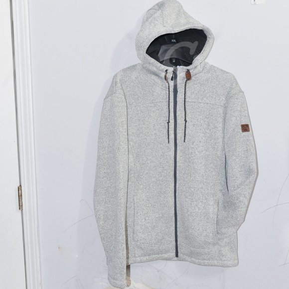 Gray NWT Rugged Elements men's moutain fleece full zip hoodie - Picture 3 of 6